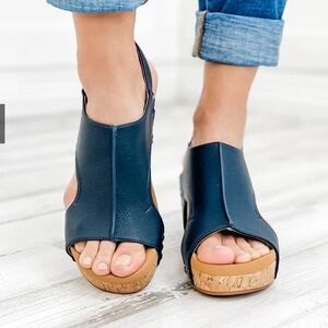 Navy Carley Corky Wedge